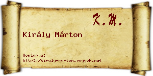 Király Márton névjegykártya