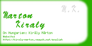 marton kiraly business card
