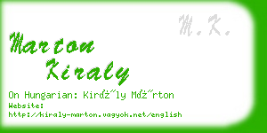 marton kiraly business card